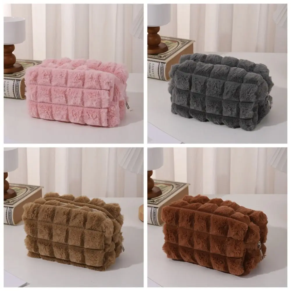 New Plush Pen Bag Merad Style Multifunctional Pen Storage Bag Large Capacity Pencil Box Student