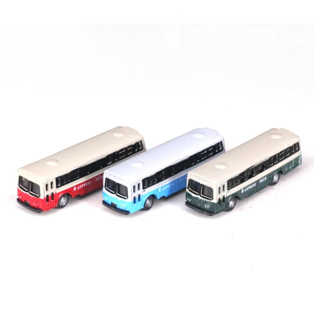 N Scale Bus Model Car Diecast Mini Bus For Model Railway Landscape Layout ABS Material For Durability Random Colors