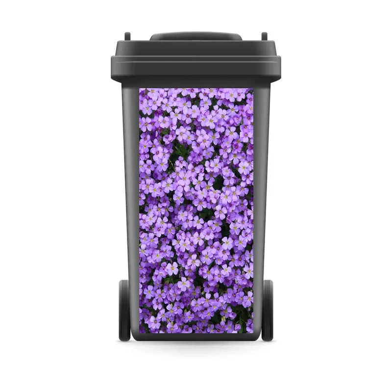 

Purple Flower Trash Can Sticker Spring Flower Trash Can Sticker Wallpaper Mural Home Kitchen Decoration