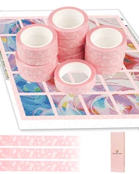12pcs Diamond Painting Tape Diamond Art Accessories and tools, Diamond Painting Masking Tape, Diamond Art Supplies Pink Tape