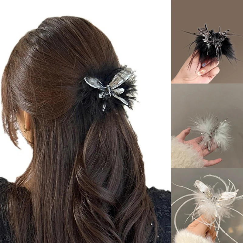 Fairy Feather Butterfly Claw Clips For Women Girls Hair Claw Back Head Grab Clips Plastic Barrettes Fashion Hair Accessories