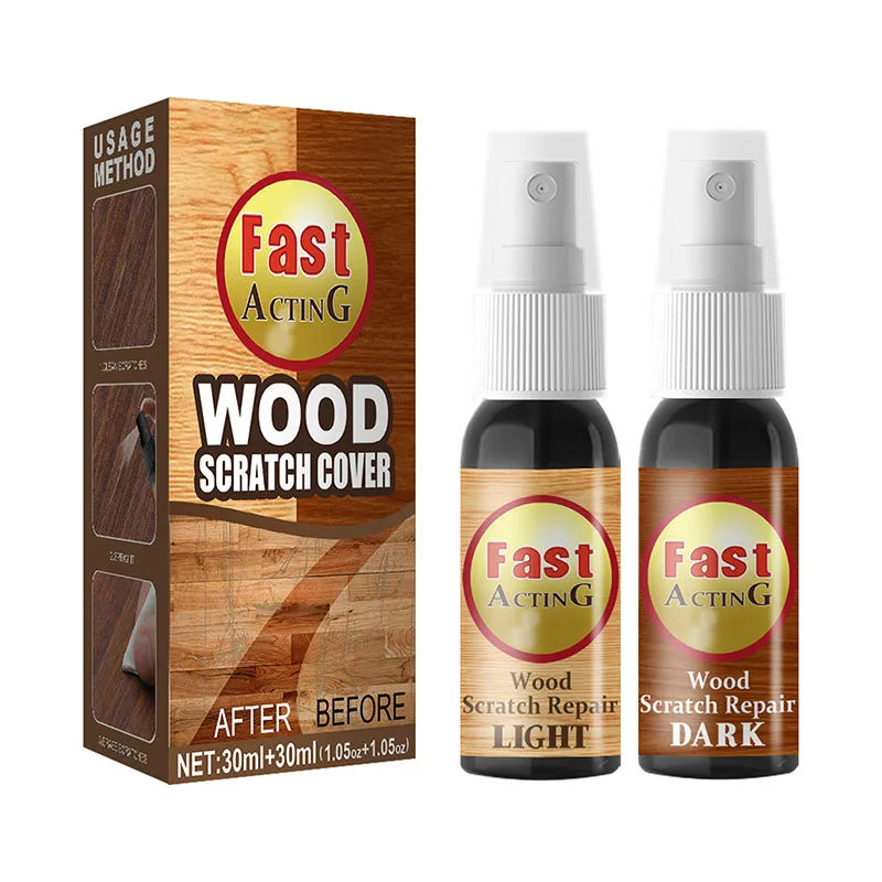 Wood Furniture Repair Kit 60ml Wood Filler Scratch Remover for Light & Dark Wood Furniture and Floor Cover Scratches