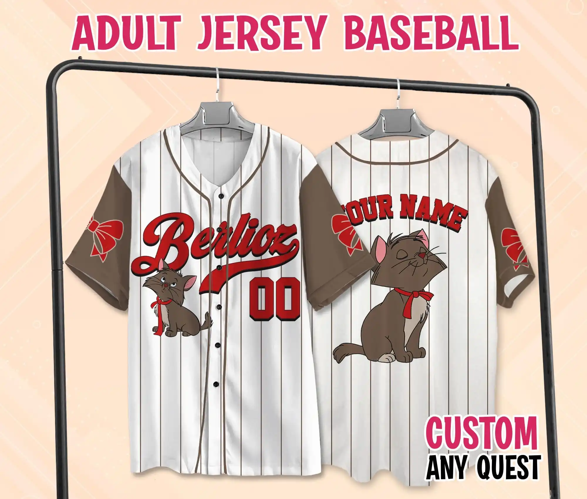 مجموعة ديزني ذا أريستوكاتس البيسبول جيرسي ديزني جيرسي ماري كات قميص ماجيك كينغدوم جيرسي ديزني فاميلي جيرسي