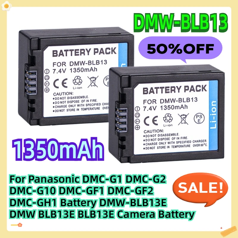 

For Panasonic DMC-G1 DMC-G2 DMC-G10 DMC-GF1 DMC-GF2 DMC-GH1 Battery DMW-BLB13E DMW BLB13E BLB13E Camera Battery 1350mAH