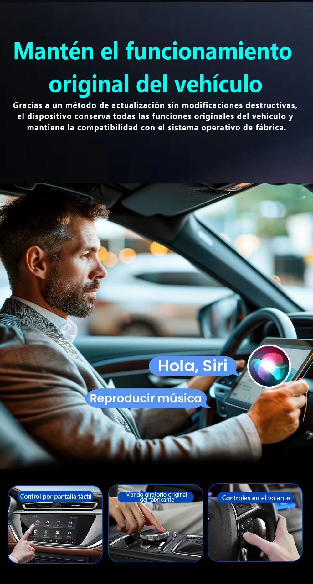 4-in-1 Kabelloser Carplay-Adapter, Multifunktions-Dongle für Carplay/Android Auto/Airplay/Mirror Link, Plug-and-Play WLAN 5GHz Kompatibel mit 98% aller Autos mit Original-Carplay ﻿ – Detail 13