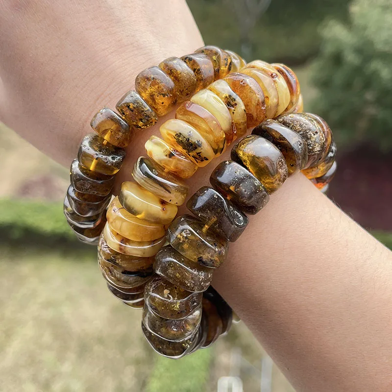 42g BIG Amber Bracelets Unique Gift Trendy Irregular Diy Bead Baltic Plant Natural Stone Men Women New Healing Jewelry Wholesale