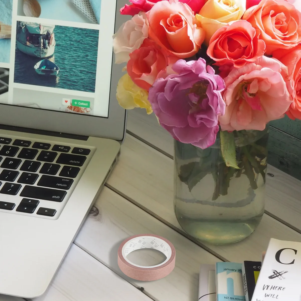 

5pcs Colorful Washi Tape Eco-Friendly Decorative Adhesive For Diy Journal Scrapbooking Gift Wrapping Wall Art Paper Tapes