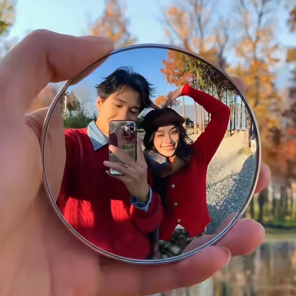 

7.5cm/9.5cm Handheld Selfie Mirror Portable Round Reflection Convex Mirrors for Photography Prop TikTok INS Vlogging Traveling