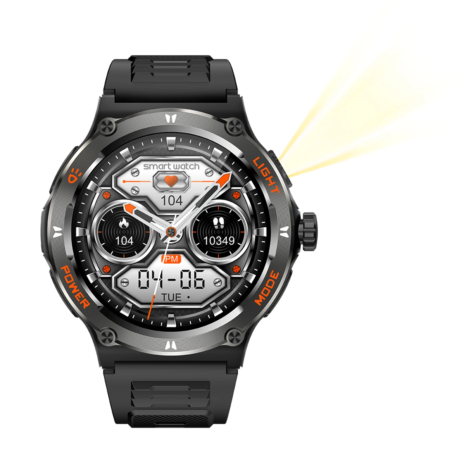 

Smart Watch with LED Flashlight Waterproof Smartwatch Heart Rate/Sleep Monitor Outdoor Sports Smartwatch for Men Women