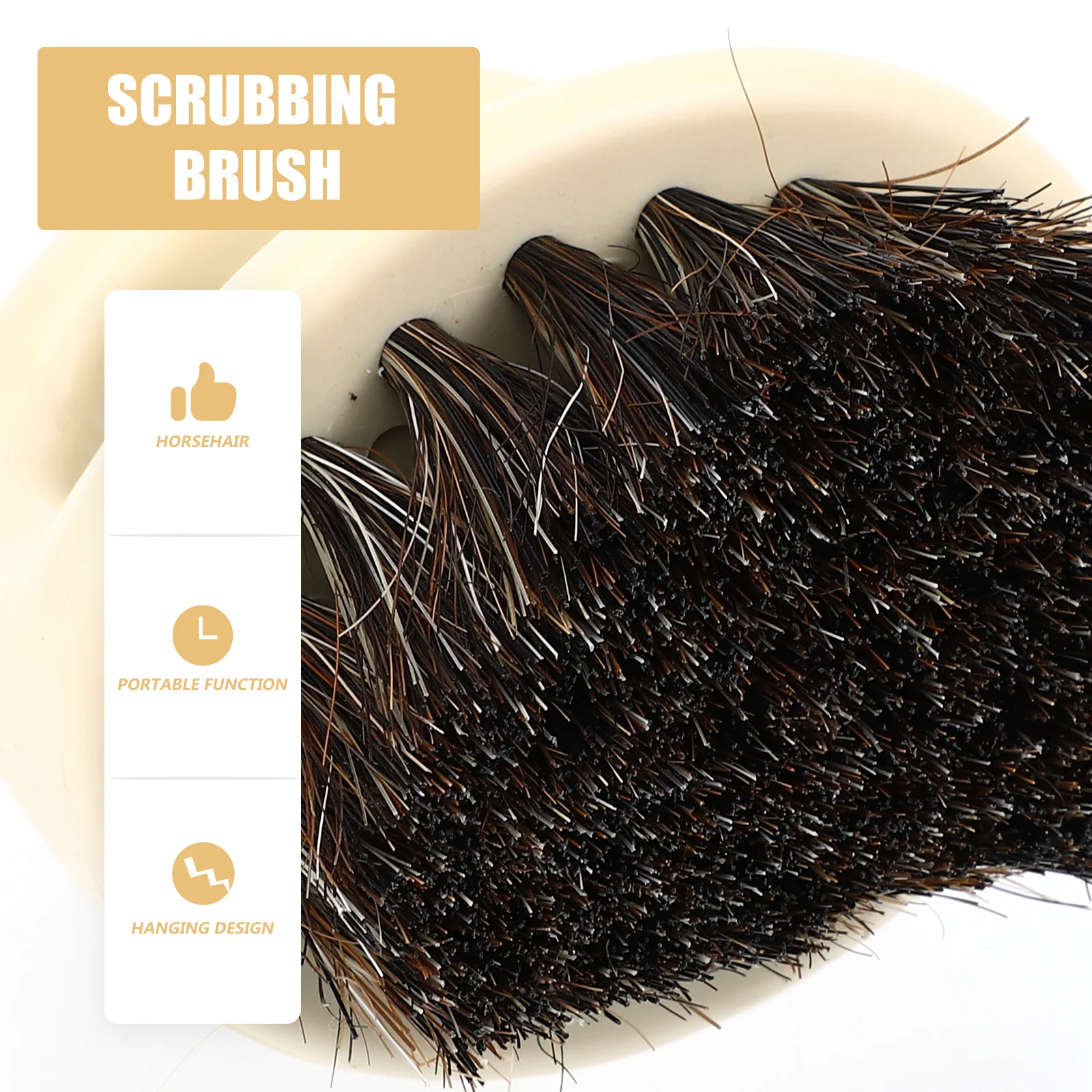 

Horsehair Plastic Shoe Cleaning Brush Laundry Scrubbing Brush Soft Bristles Shoes Clothes Cleaner Lint Free Portable Hanging