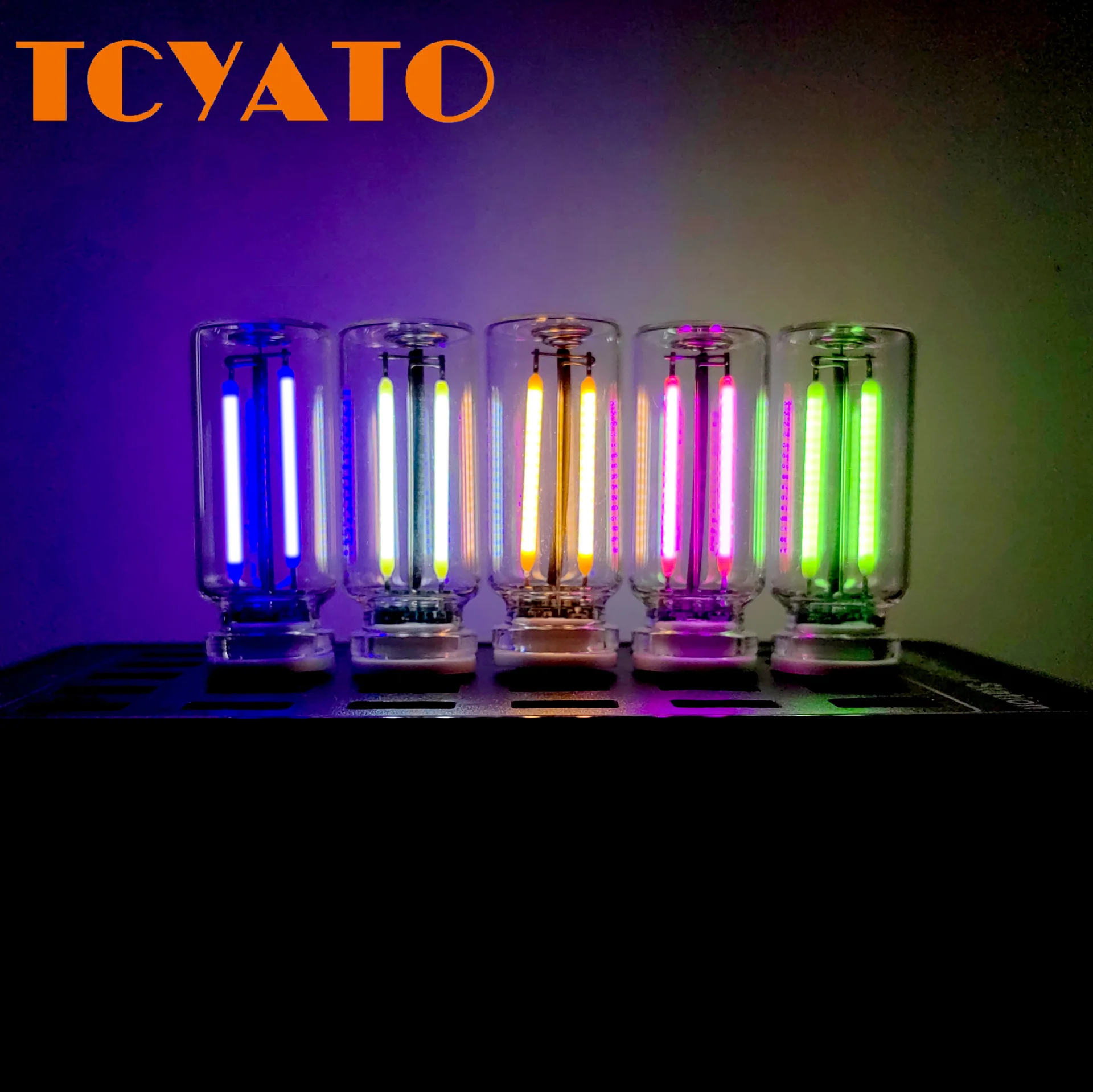 TCYATO 1pcs 5V USB Touch Dimming LED Filament Bulb Mini USB Plug Night Light 7 Colors Glass Retro Lamp for Bedroom