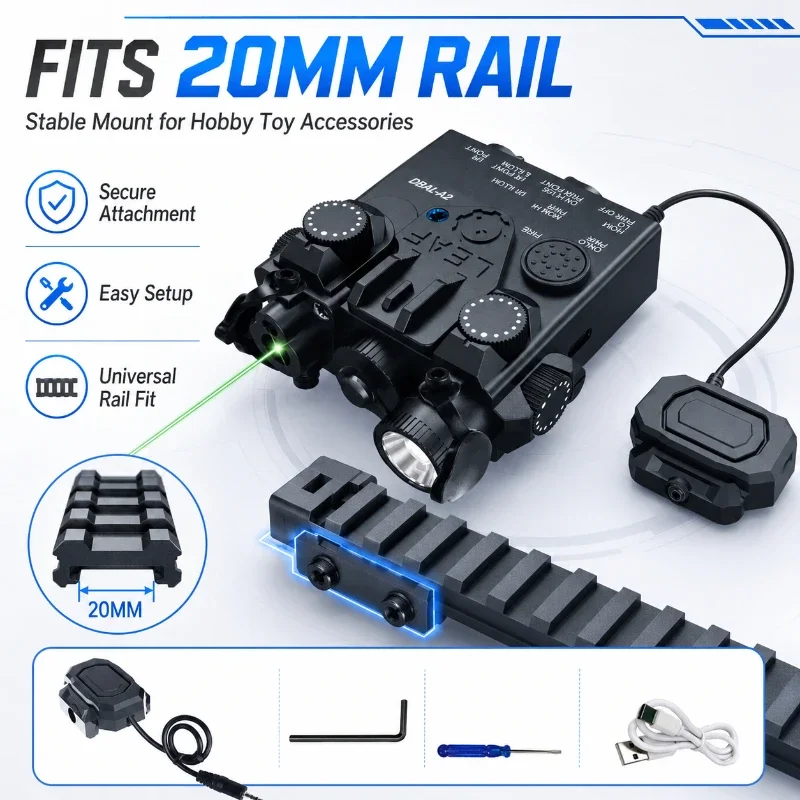 Multi-function DBAL-A2 PEQ15 Decor Lamp Dual Color IR Light White Scout Torch Fit 20mm Rail Simulation Toy Fittings