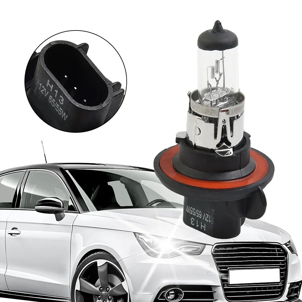 Luz de feixe alto dianteiro do bulbo do halogênio, instalação rápida e fácil de usar, luz branca, ajuste perfeito para a maioria dos carros, H13 9008, 12V, 55W, 1Pc