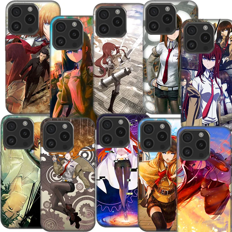 Anime Steins Gate Clear Phone Case For Aplee iPhone 12 13 Mini 14+ 15 Plus 16 Pro Max Cover 11 Pro X XS Max Coque Hard PC Cell