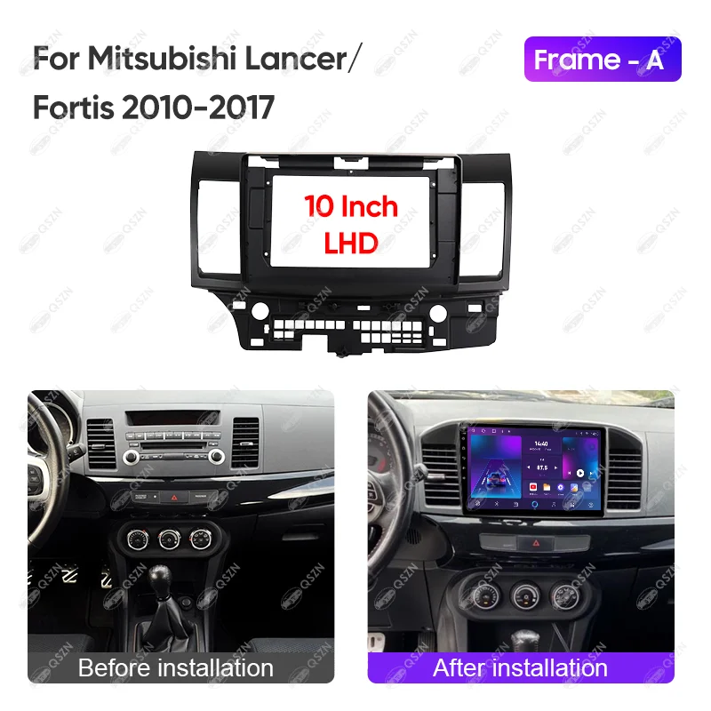 9/10 INCH Car Radio Frame For Mitsubishi 2010-2017 LANCER/FORTIS LHD Screens Navigation Harness Cable Dashboard Frame Canbus