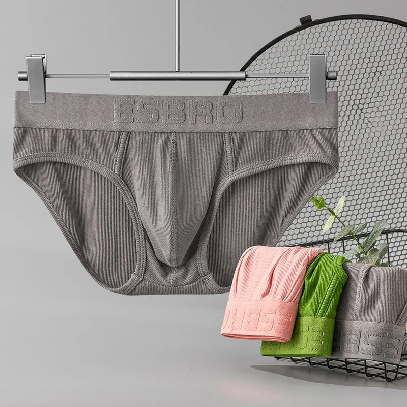 Men's Underwear U Convex Breathable Simple Solid Color Triangle Briefs