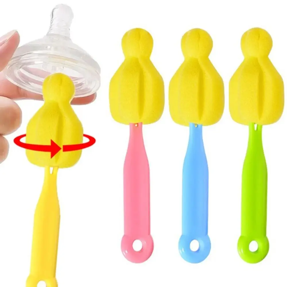 360 Degree Baby Bottle Brush Soft Portable Nipple Pacifier Brush Handheld Multifunctional Cup Glass Cleaner Set Kit