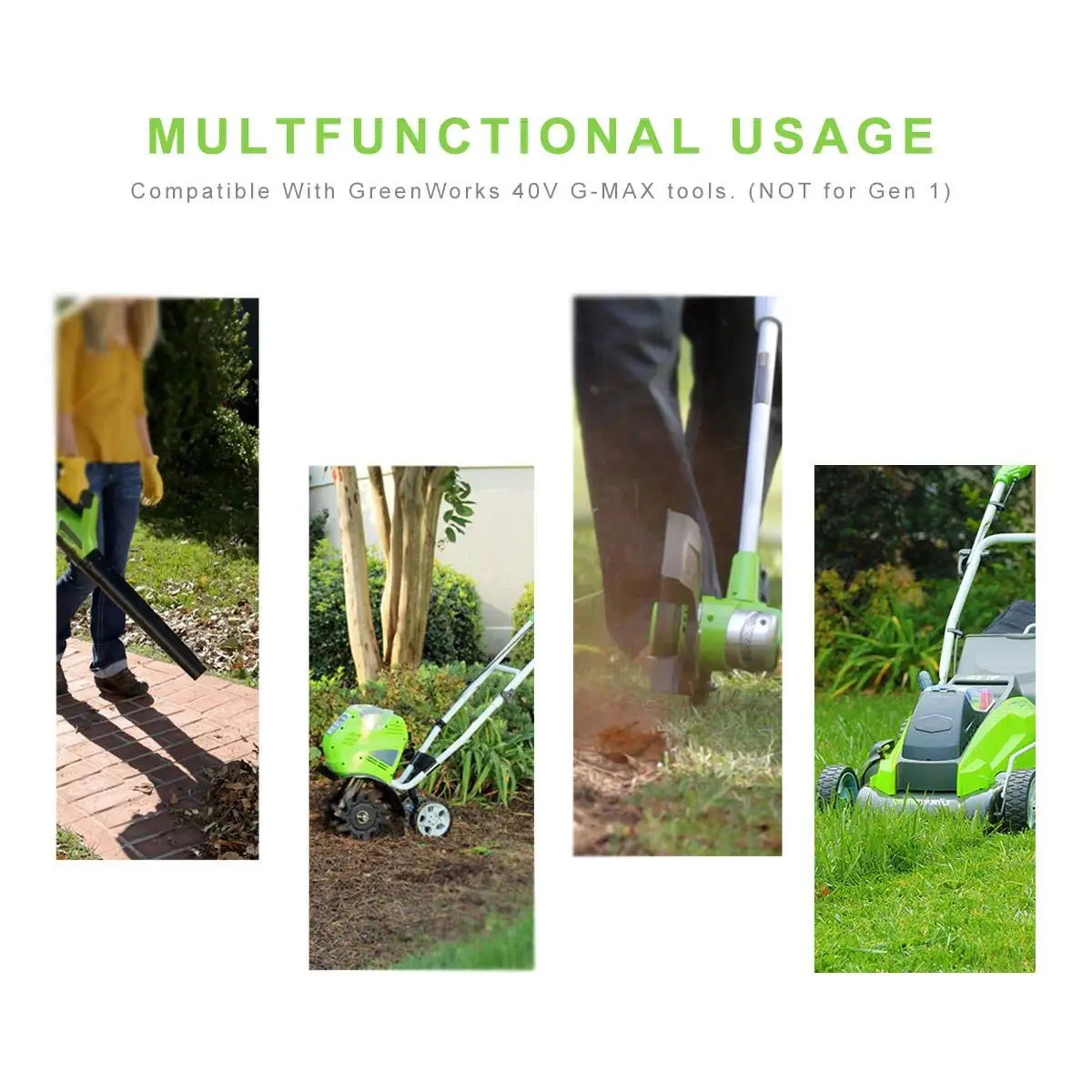 Powtree 40V 6.0Ah Pin Sạc Cho GreenWorks 29462 29472 29282G-MAX GMAX Thay Thế Máy Cắt Cỏ Dụng Cụ Điện pin