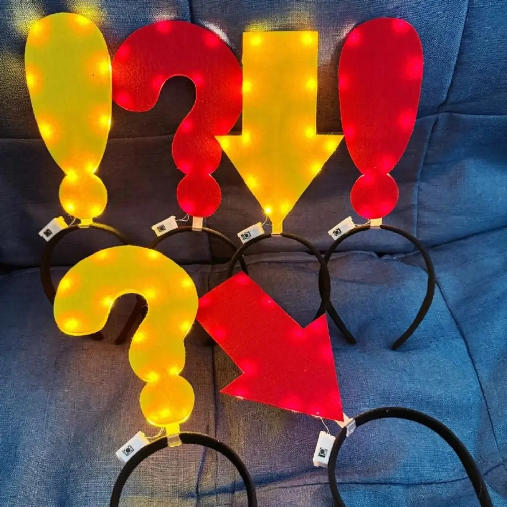 Lightweight with LED Arrow Light Headband Arrow Shape Battery Powered Glow Hair Hoop Funny Light Up LED Headband Concert