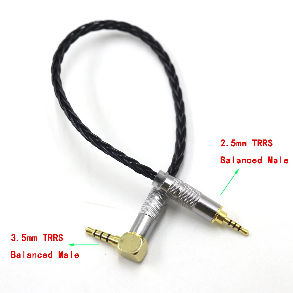 Haldane BlackJelly Taiwan 7N Litz OCC 2.5mm TRRS Balanced Male to 3.5mm TRRS Balanced Male Audio Adapter Connector