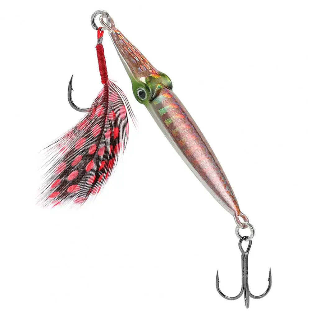 21g/ 6.6cm Bionic Bait Sharp Hook Sea Bass Fishing Lure Hard Bait Treble Hook Sea Fishing Iron Plate Bionic Squid Lure Bait