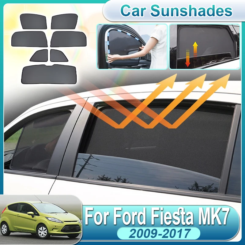

For Ford Fiesta 2009-2017 MK7 MK6 Mark VI 5-Door Hatchback Car Sun Shade Non-Stuffy Privacy Mesh Sun Shield Protector Accesorios