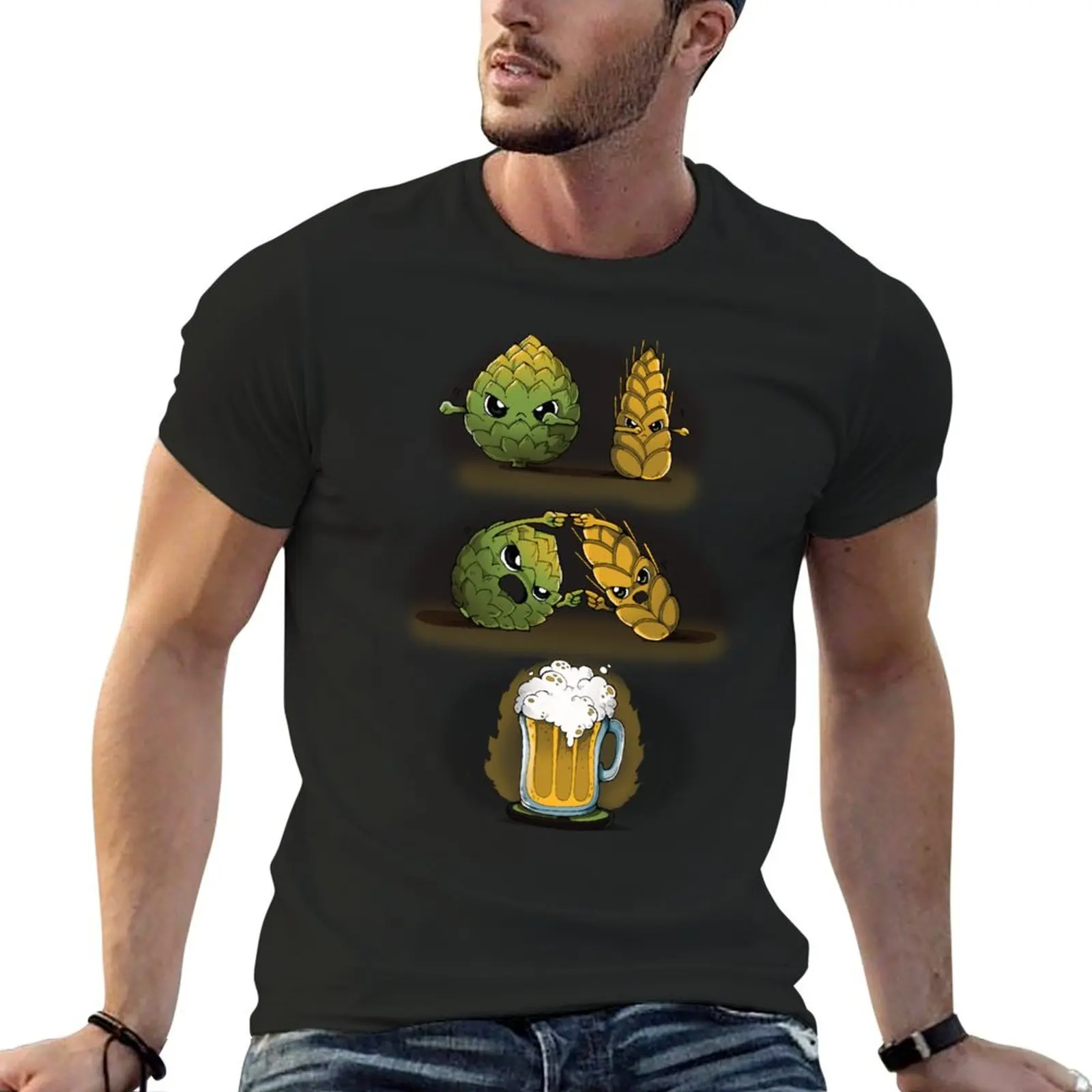 Beer Fusion T-Shirt cotton graphic tees custom t shirt shirts graphic graphic tee shirt Short sleeve tee men