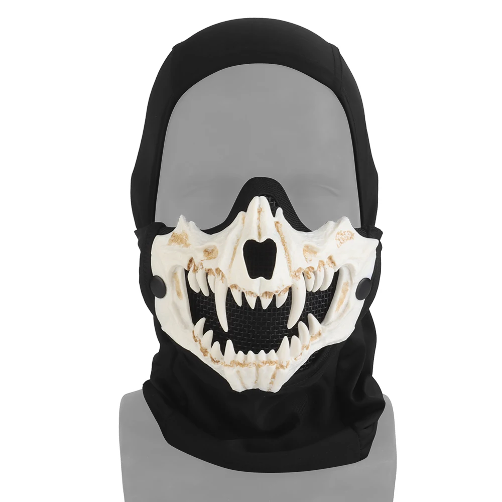 Tactical Fangs Mask Head Cover Version (white Mouth) High Permeability Portable Lock Tactics with A Variety of Matches