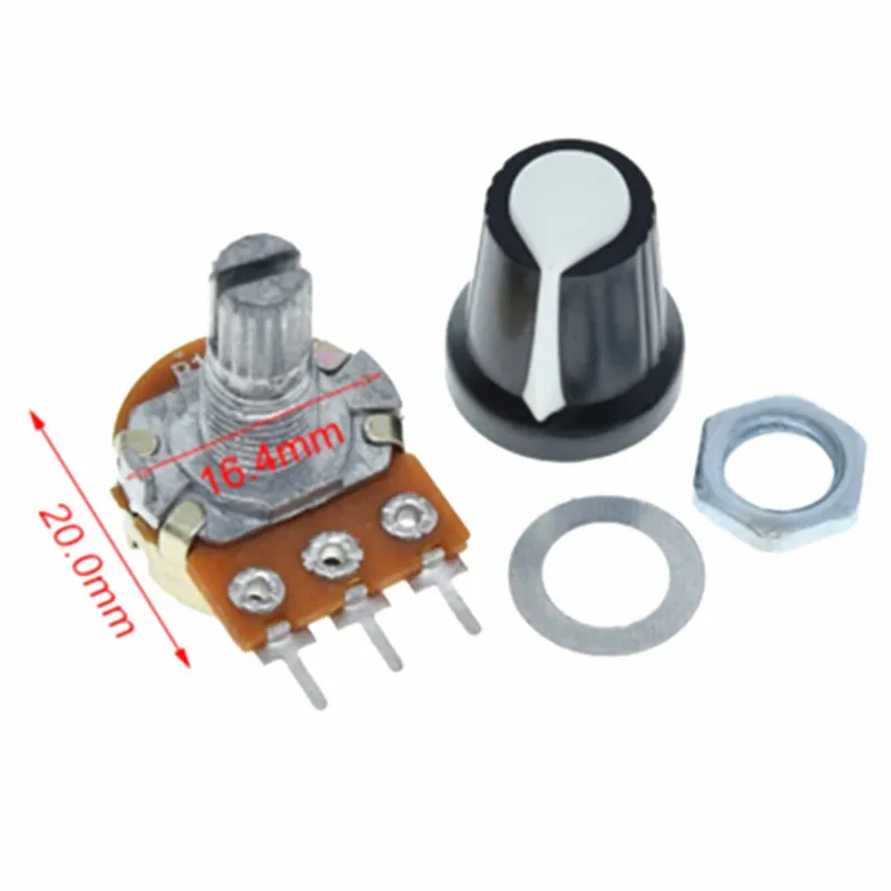 5ชุด WH148 1K 10K 20K 50K 100K 500K โอห์ม15Mm 3ขาโพเทนตัวต้านทานสำหรับ Arduino AG2หมวกสีขาว