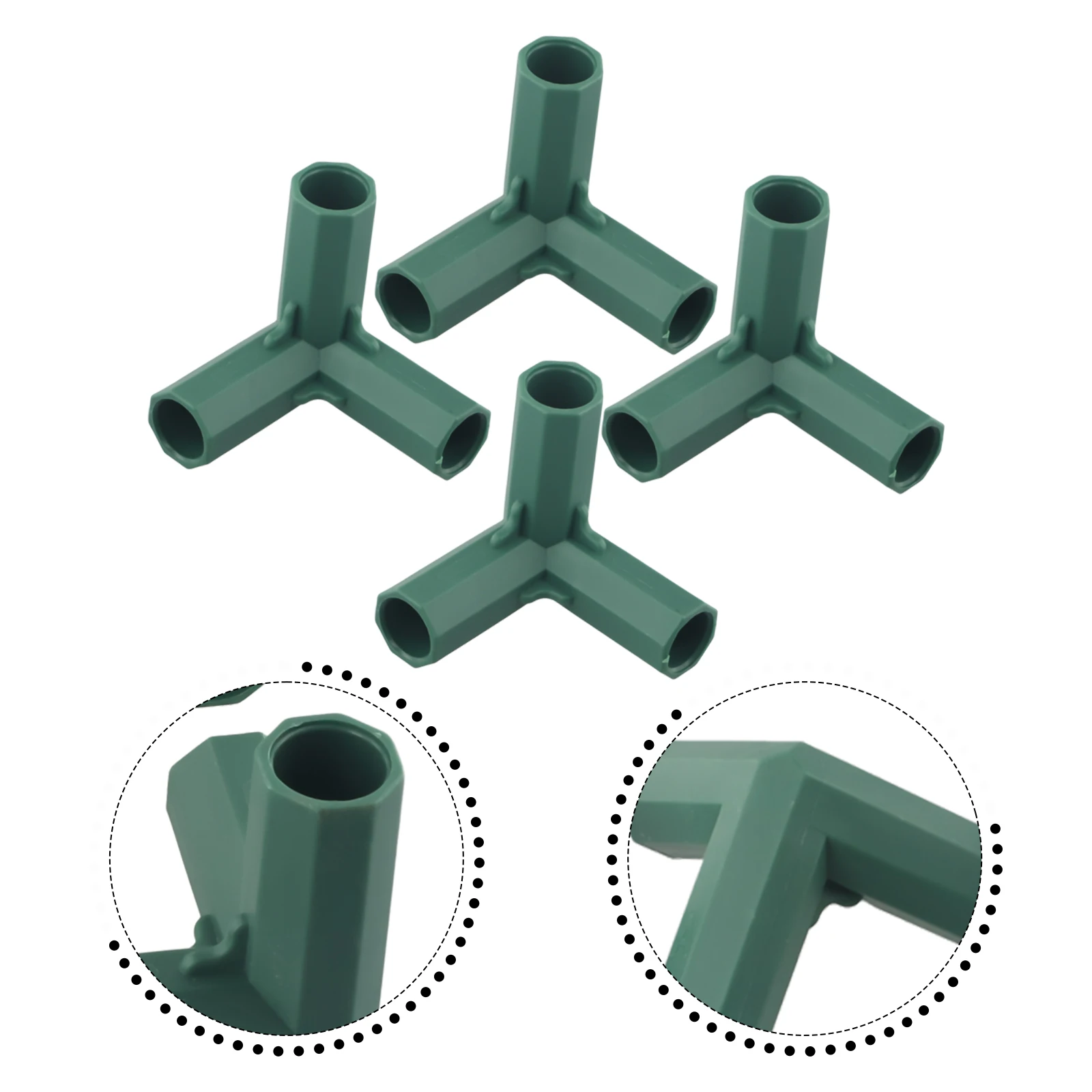 Greenhouse Building Fittings Frame Connectors Green Outdoor Garden Greenhouse Pole Joints Adapter For Flower Stands Bracket