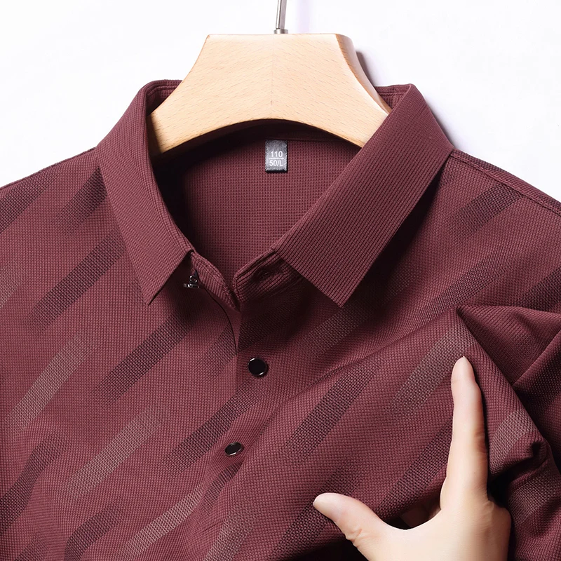 

Men's Luxury Brand Lapel Polo Shirt Designer Summer New Business Leisure Korean No Ironing Short Sleeved T-Shirt Top Men's Wear