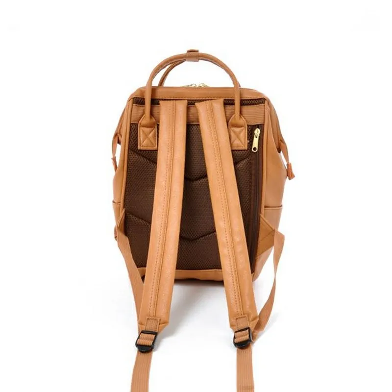 Sac à dos multifonctionnel de style Anello pour femmes, sac d'école pour adolescentes, sac pour ordinateur portable antivol étanche en PU, sac à dos universitaire, nouveau