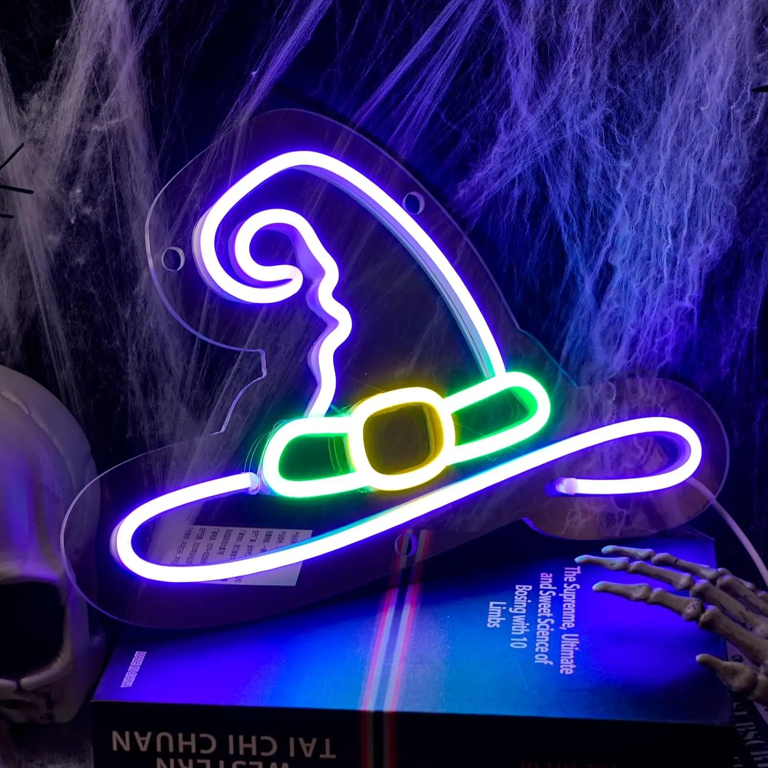 

Неоновая вывеска «волшебник», головной убор ведьмы, неоновая фотовывеска для детской спальни, игровой комнаты, гостиной, бара, Настенный декор