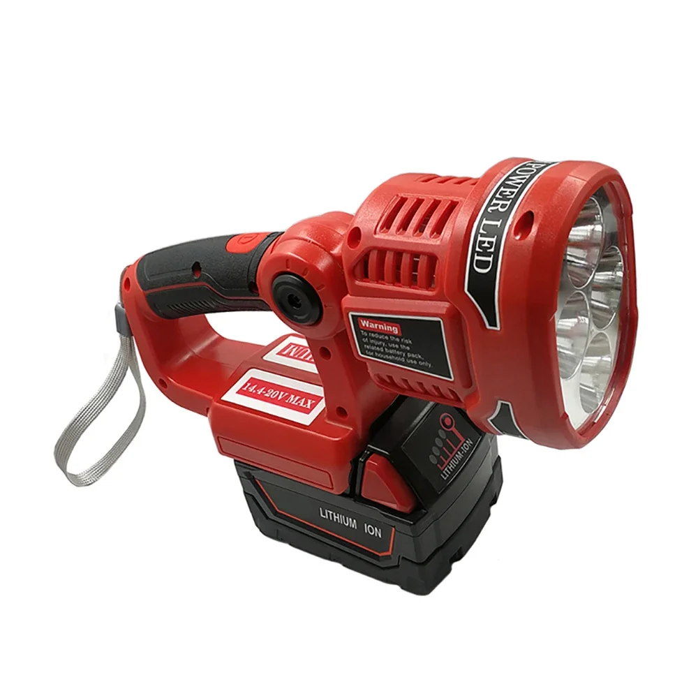 Portable Spotlight LED Warning Light Working Lamp Flashlight Torch Hand Lantern For Milwaukee 14.4V 18V For M18 Li-ion Battery