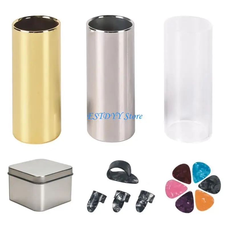 G6DE شريحة جيتار من الفولاذ المقاوم للصدأ إصبع ومفاصل شريحة جيتار أكريليك للجيتار الكهربائي أداة وترية #4