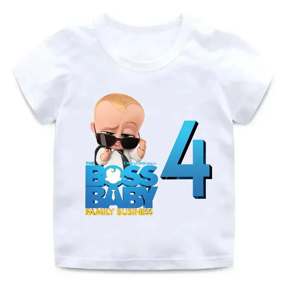 Bossed T-shirt Birthday Party Number 1-10 Shirts baby Boys Tees Tops Children\'s Clothing Cute Sportwear Summer Clothes Cotton