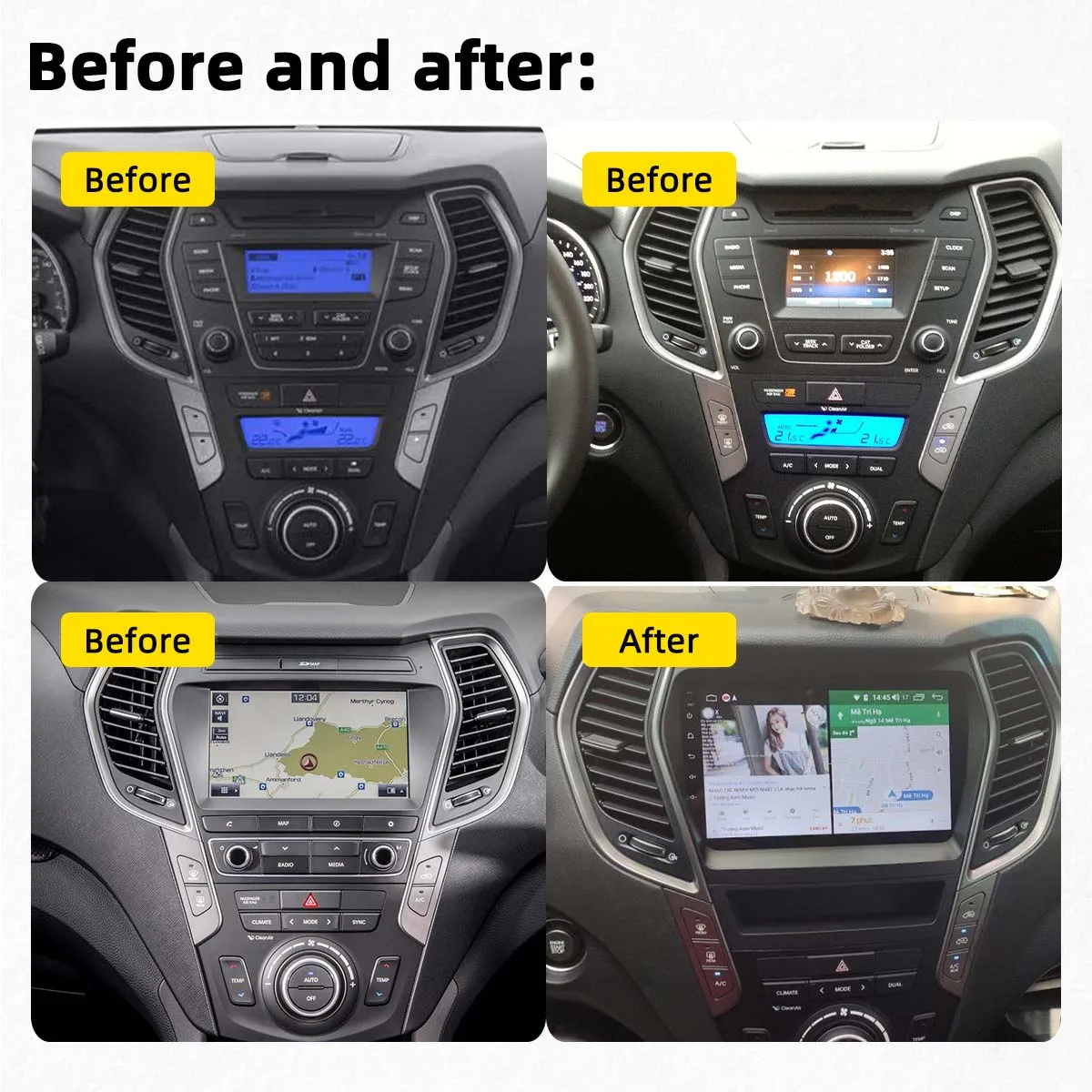 Android14 For Hyundai ix45 Santa Fe 3 2013-2017 2Din Android Car Radio Multimedia Video Player GPS Stereo CarPlay Head Unit