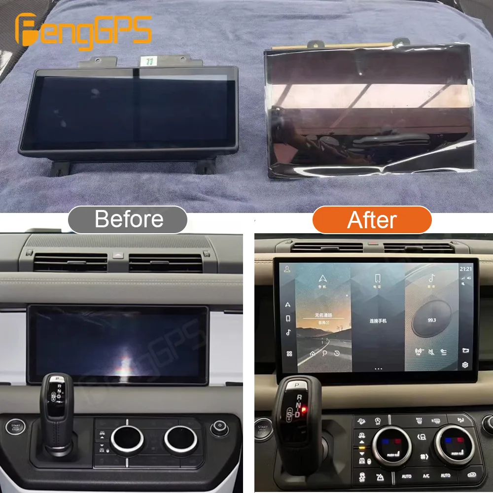 8+128G Android 13 13.4 Inch For Land Rover Defender 2020-2023 Car Radio GPS Navigation Upgrade Multimedia Player Carplay 4G LET