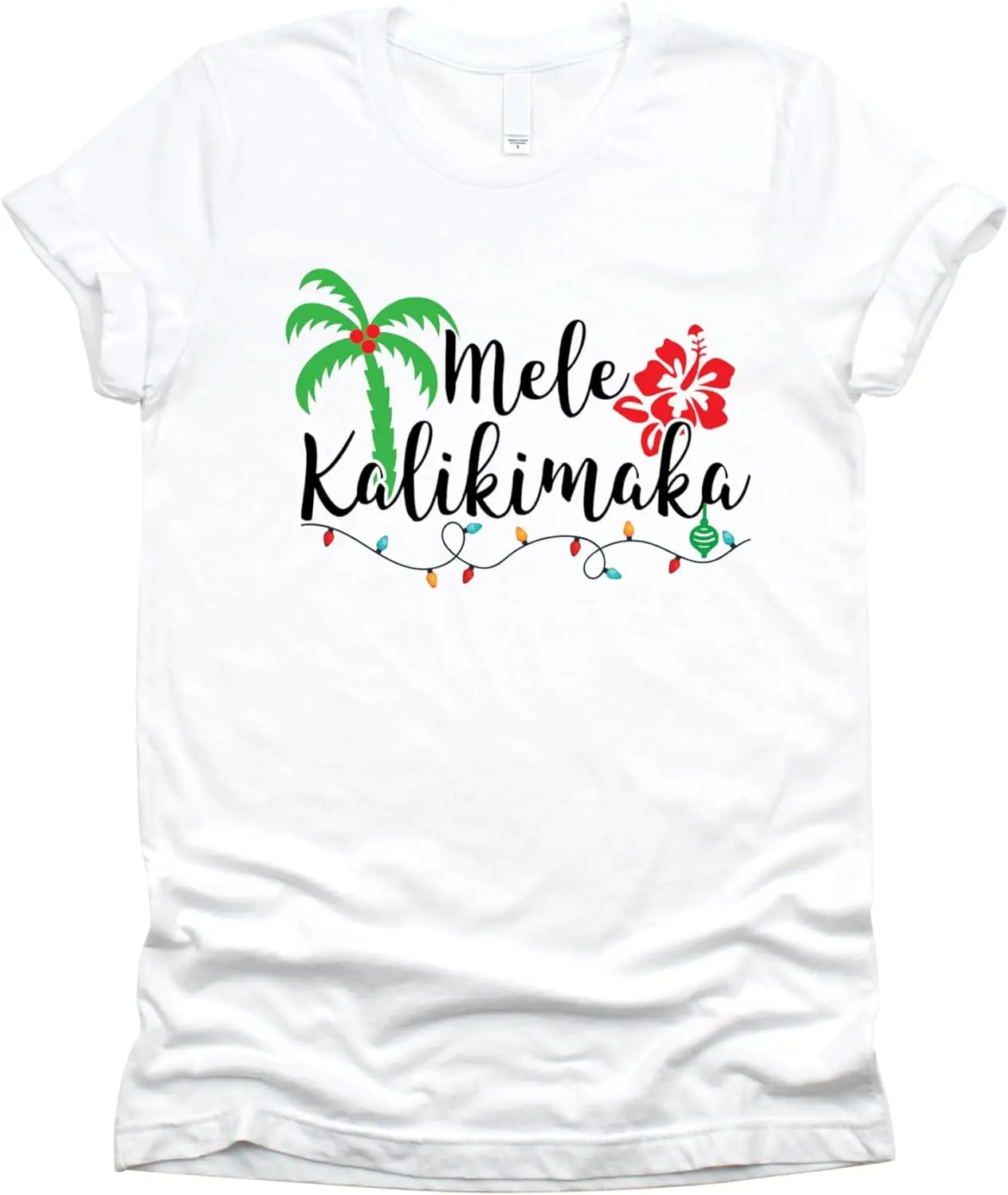 Рубашка Mele Kalikimaka для Гавайских поездок, модная пляжная футболка с гавайским островом для рождественских праздников, праздничная вечеринка с коротким рукавом