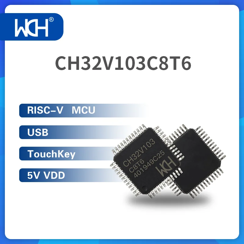 10Pcs/Lot RISC-V MCU CH32V103, USB, TouchKey, 3.3V/5V VDD