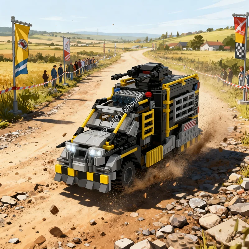 

688 шт. MOC Doomsday Стиль Вооруженный Полицейский Ван Автомобили Модель Строительные Блоки Сборка Рождественский Подарок DIY Идея Кирпич Детская Игрушка День Рождения