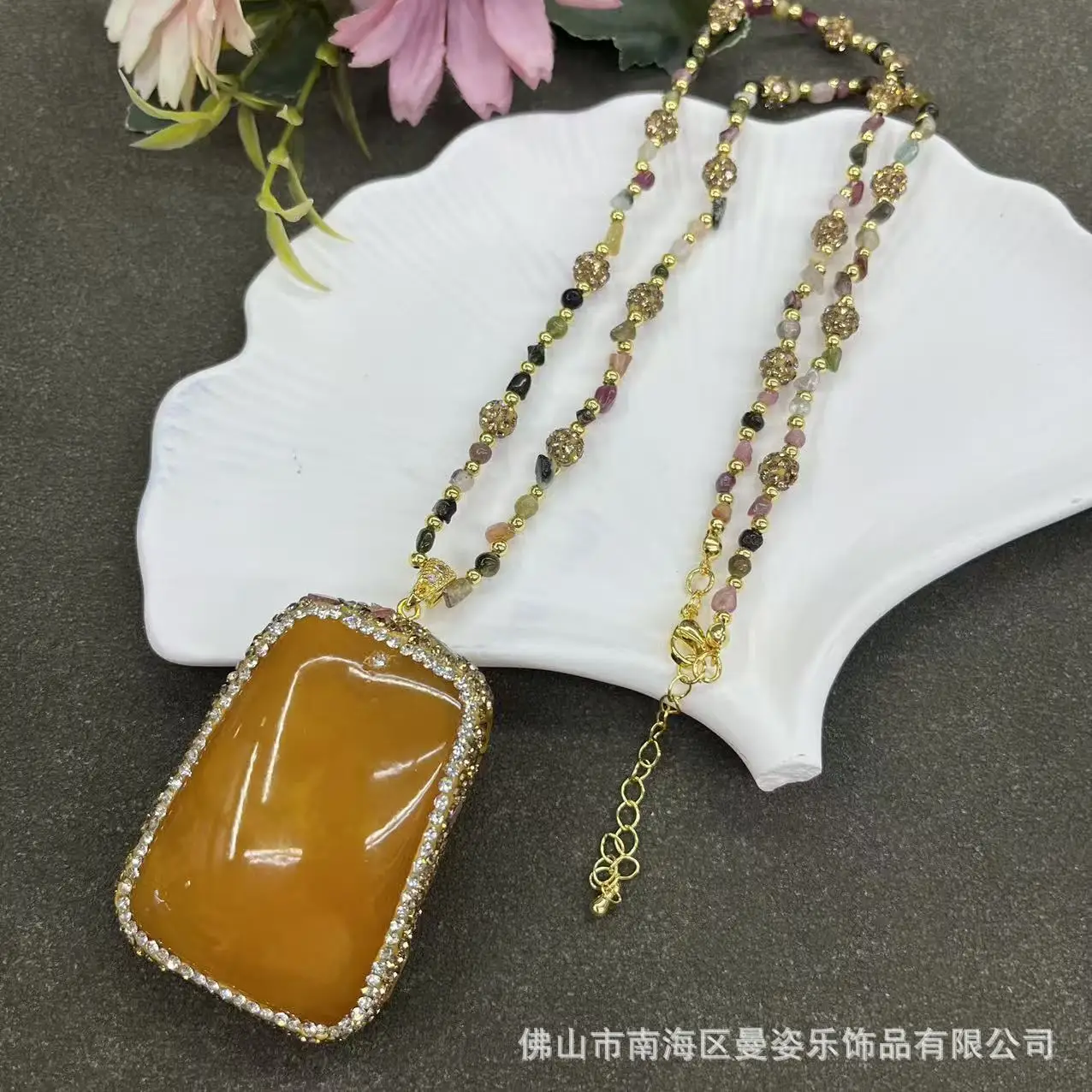 DIY accessories New second-generation beeswax sweater chain antique personality necklace full of diamonds inlaid with high-end a