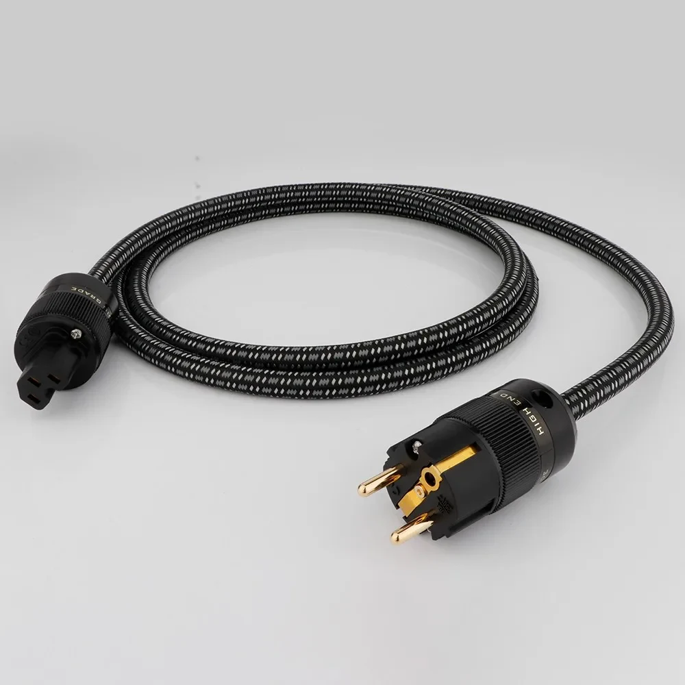 

13AWG Preffair High Quality OFC Copper Schuko Amplifier Power Cable EU/AU/US Plug HiFi Audio Speaker AC Extension Cable