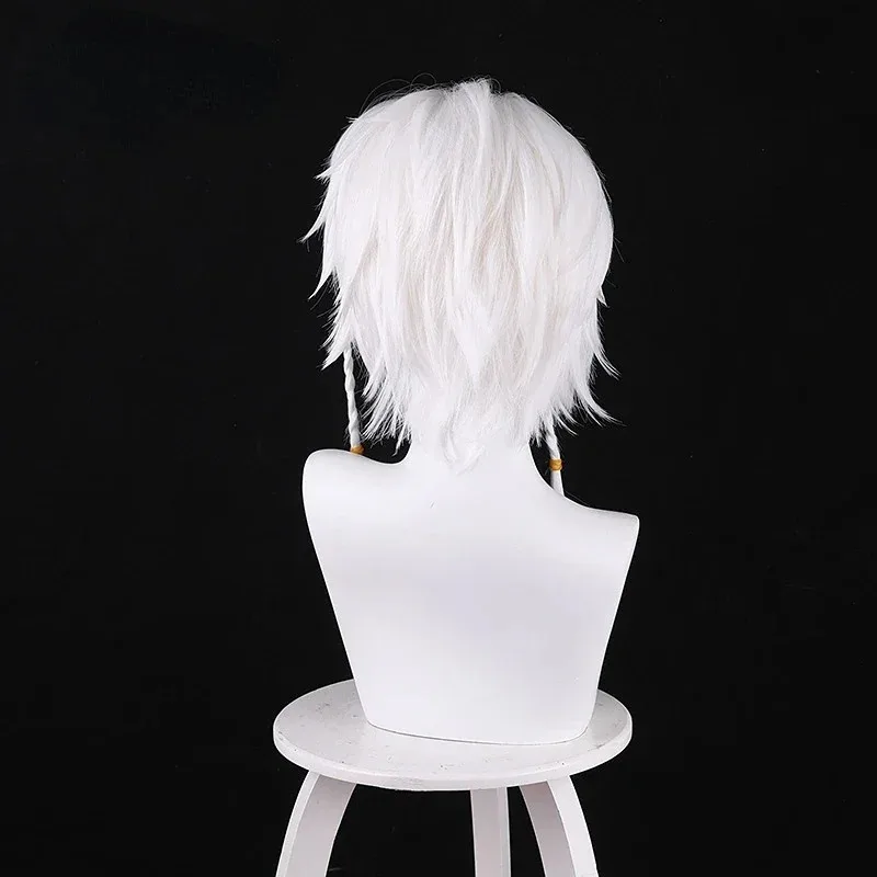 Eli Clark-Peluca de Cosplay Identity V, pelo sintético trenzado blanco resistente al calor, juego de rol, fiesta de Carnaval y Halloween