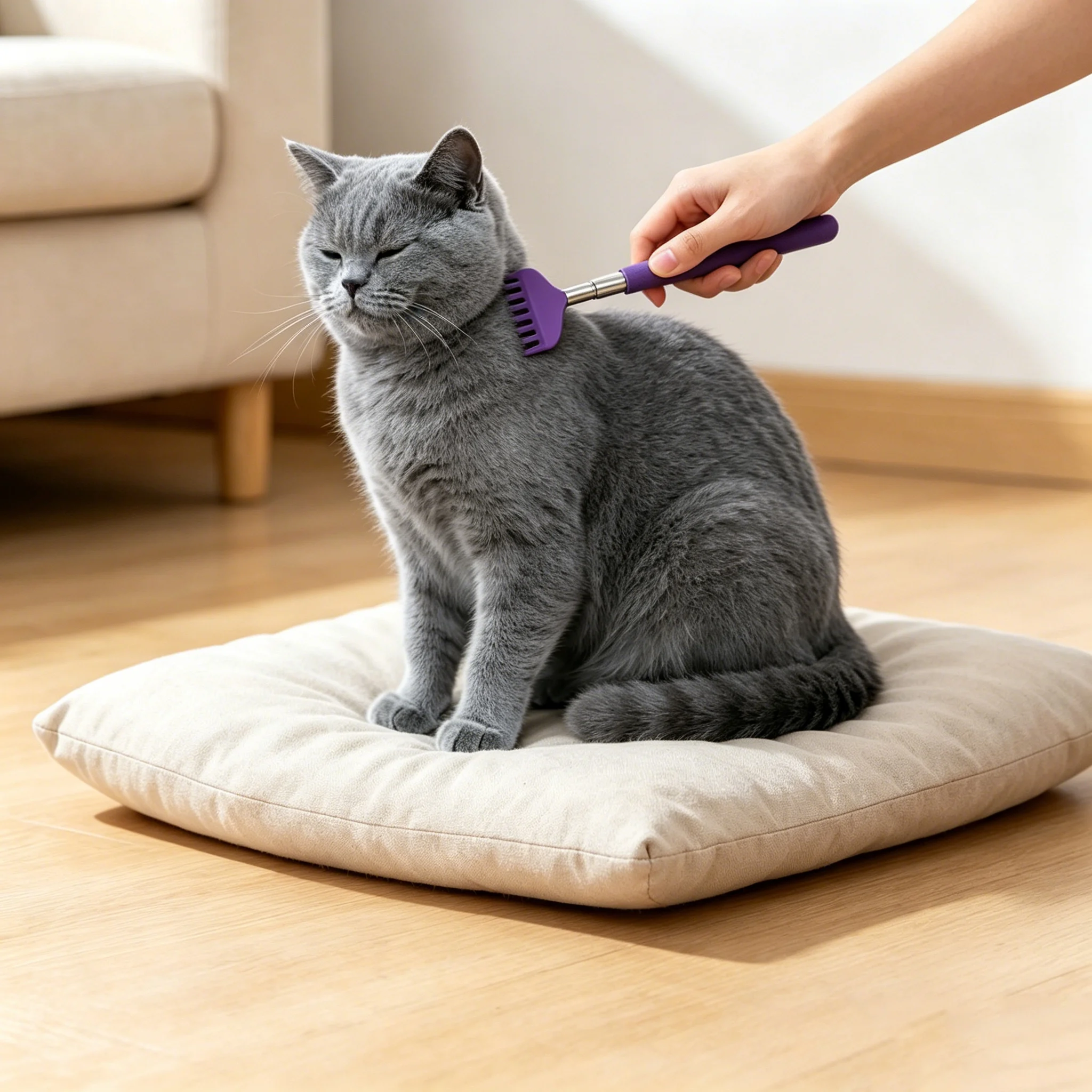 Ausziehbarer Katzen-Rückenkratzer und Massagegerät, Interaktives Katzen-Rückenspielzeug, Geeignet für Katzen, Kätzchen und Kleintiere – Detail 2