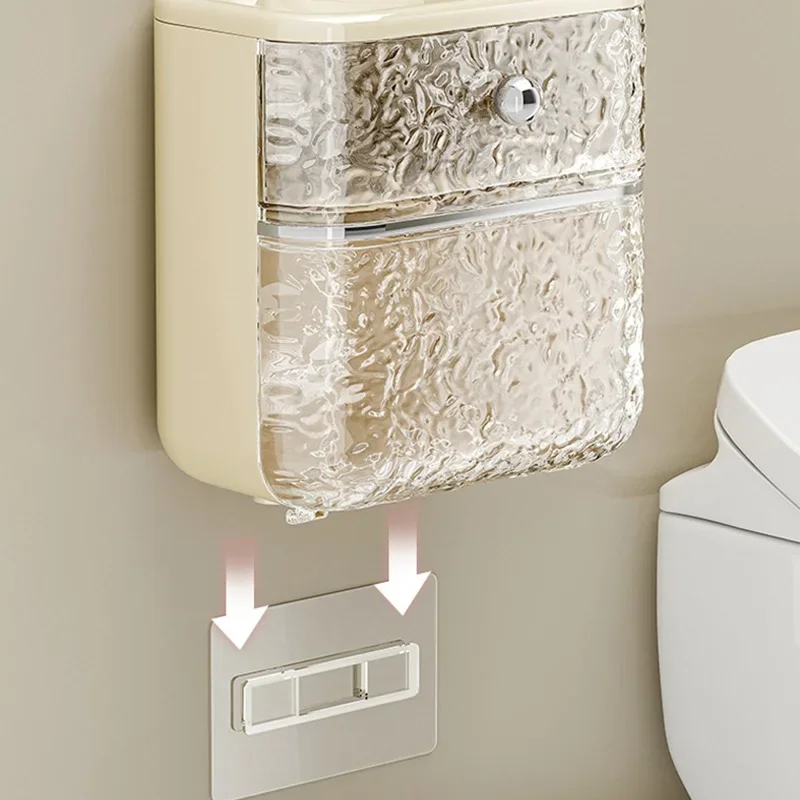 Magnetic waterproof tissue holder bathroom roll paper holder wall mounted toilet paper storage rack toilet paper holder