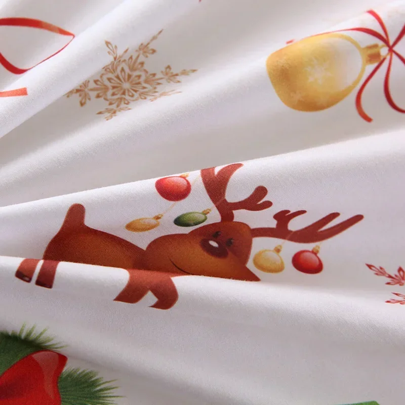 2024 Children Christmas Printing Bedding Set (Duvet Cover+Pillowcase) Santa Claus  Home Bedroom Decor Cute Comforter Cover