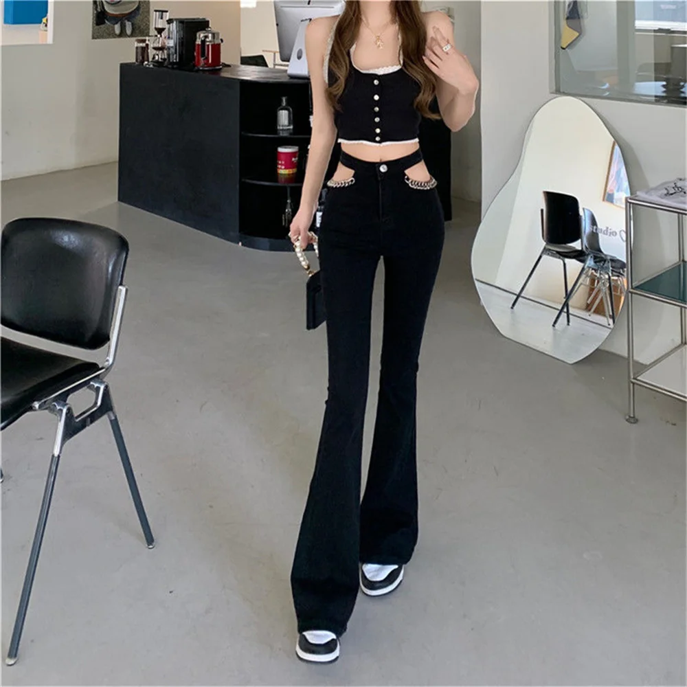 Hollow Out 2022 New summer High waist Women jeans Fashion Loose Denim sexy pants Casual Vintage Wide leg Jeans Trousers women