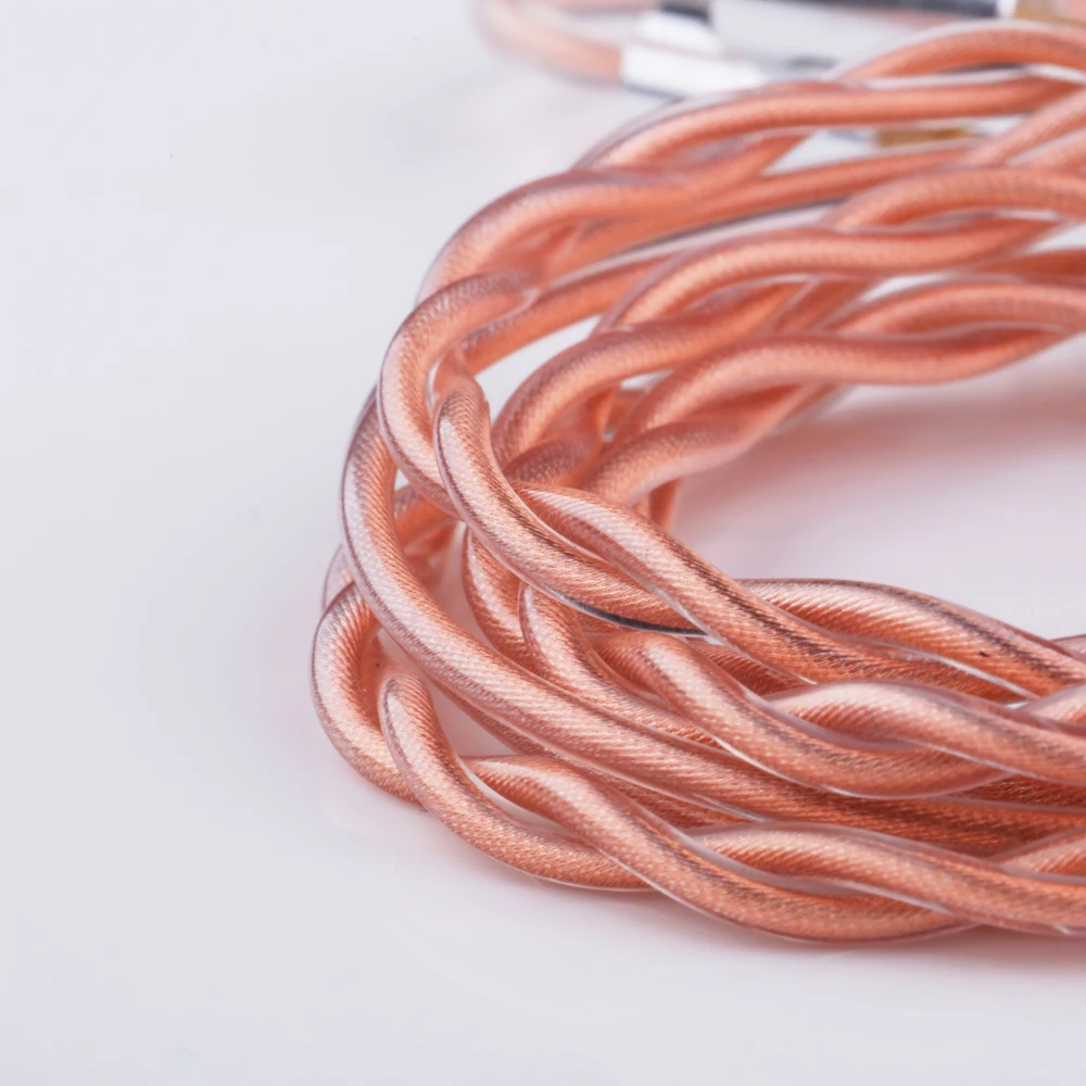 Kabel PULA słuchawki hi-fi IEM pojedynczy miedziane z kryształami przewód modernizacyjny 2.5/3.5/4.4mm typ C wtyczka 0.78mm 2-pinowa złącze MMCX