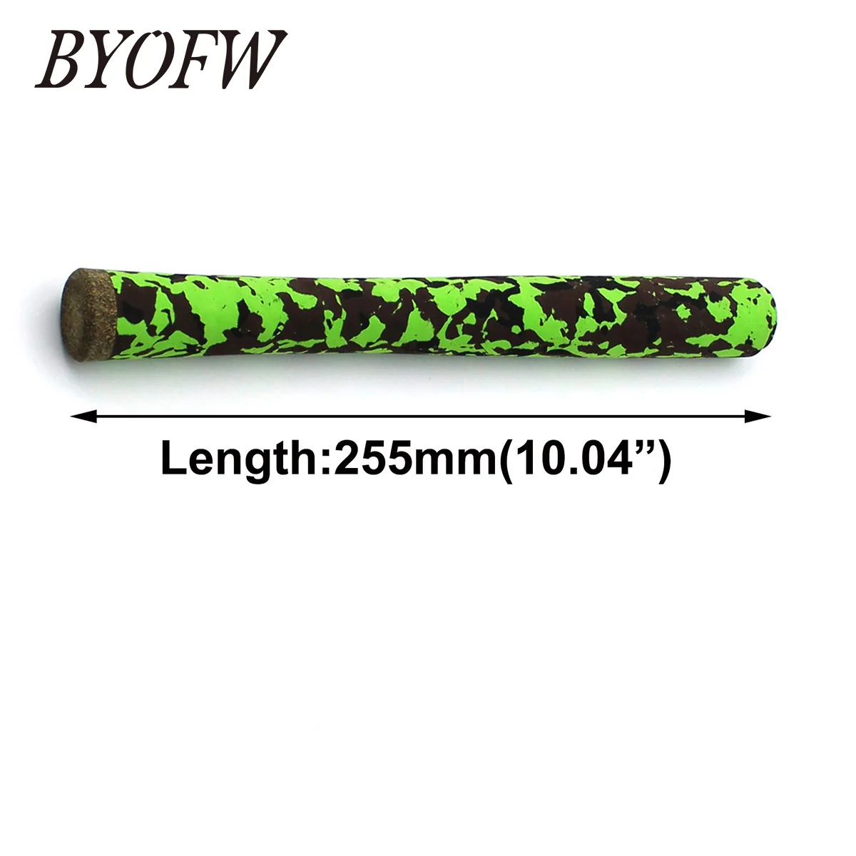 BYOFW 1 PC 255mm Long Straight Green CAMO EVA Foam Fishing Rod Handle Grip Easy Install Building Replacement Split DIY Kit